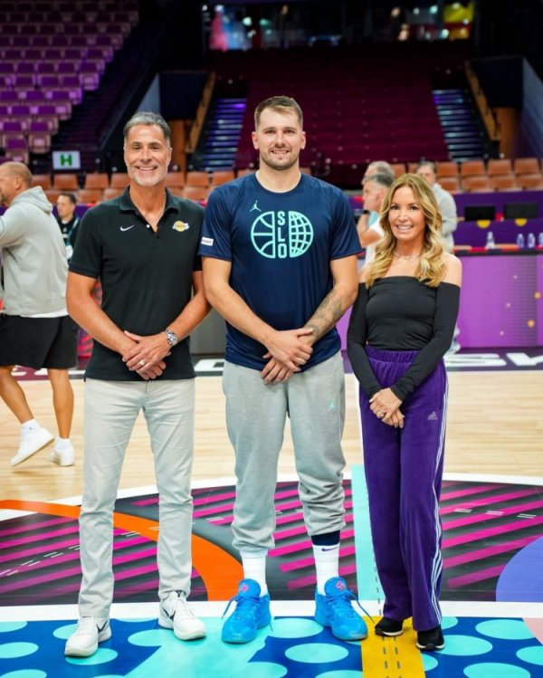 Lakers CEO Jenny Bass and General Manager Pelinka appear in Poland to visit Doncic