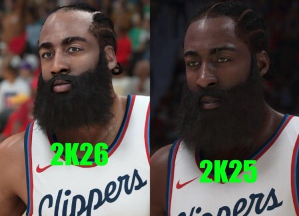 This is whitening! Blogger shows Harden s 2K26 face repair, his hairline is much higher