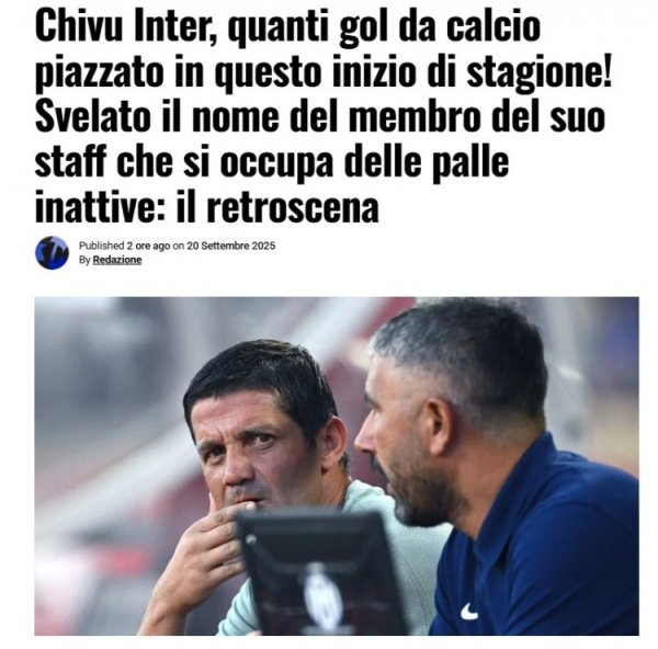 Italian media: Settings offense is still an important weapon for Inter Milan, and assistant coach Palonbo is responsible for related training