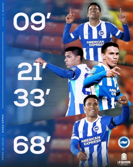 Produced in Miami! Diego Gomez s 4th best in the 68th minute of the League Cup, played in 2 English Championships and 5 goals