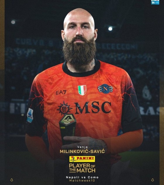 Successful save, official: Naples goalkeeper Vania was elected the best of the match in the draw with Como