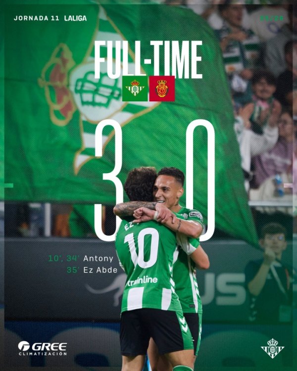 2 shots and 1 pass dominate the court! Anthony was voted the best player in Betis vs Mallorca