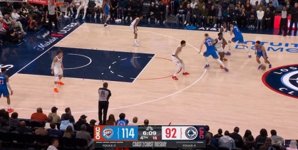 Defeated by the Thunder 17-0! The Clippers surrendered half a quarter early!