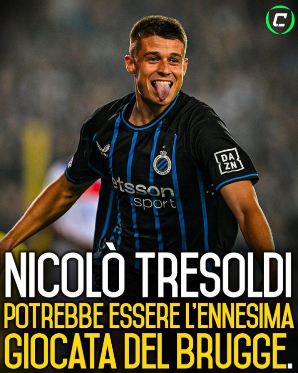 Schira: Milan pays attention to Club Brugge forward Tresoldi, who scored against Barcelona in the Champions League