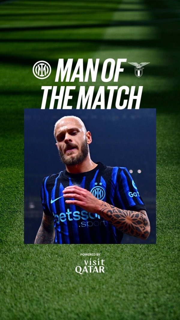 Send an assist! Dimarco was named Inter Milan s best player in the match against Lazio