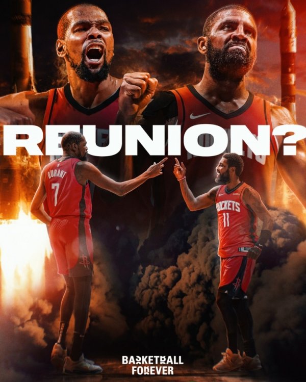 US media asked: Is it possible that we will see Durant and Irving reunite in the Rockets👀?